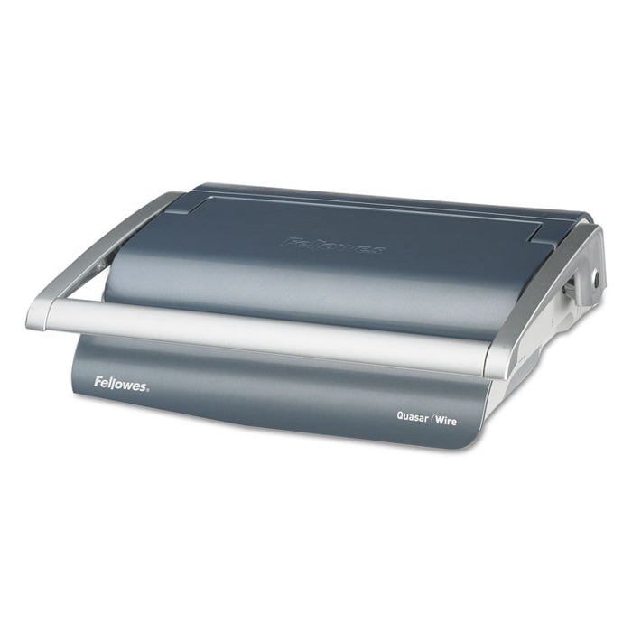 Quasar Manual Wire Binding Machine, 130 Sheets, 8.13 x 15.38 x 5.13, Metallic Gray