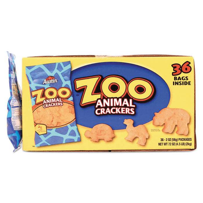 Zoo Animal Crackers, Original, 2 oz Pack, 36 Packs/Box
