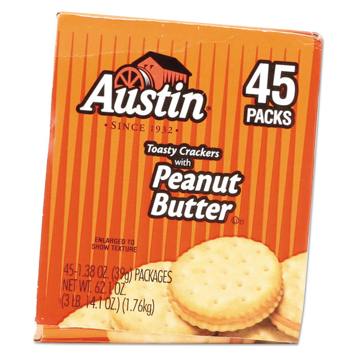 Toasty Crackers w/Peanut Butter, 6-Piece Snack Pack, 45 Packs/Box