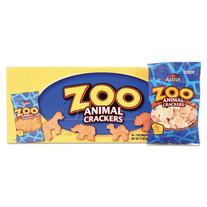Zoo Animal Crackers, Original, 2 oz Pack, 36 Packs/Box