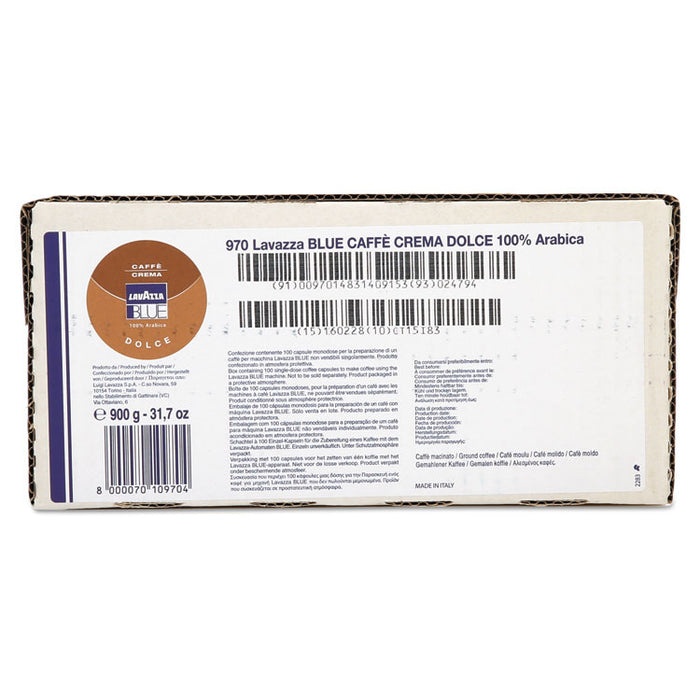 BLUE Espresso Capsules, Crema Dolce, 8g Capsule, 100/Box