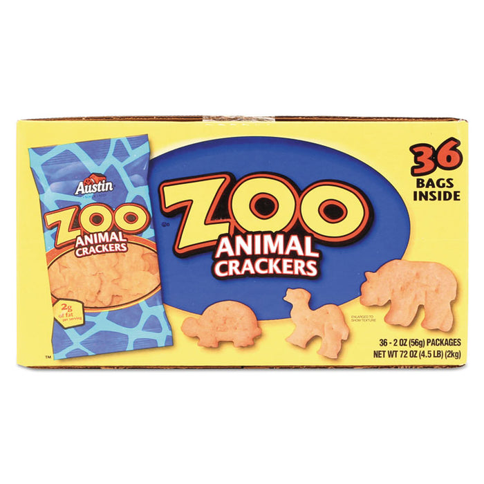 Zoo Animal Crackers, Original, 2 oz Pack, 36 Packs/Box