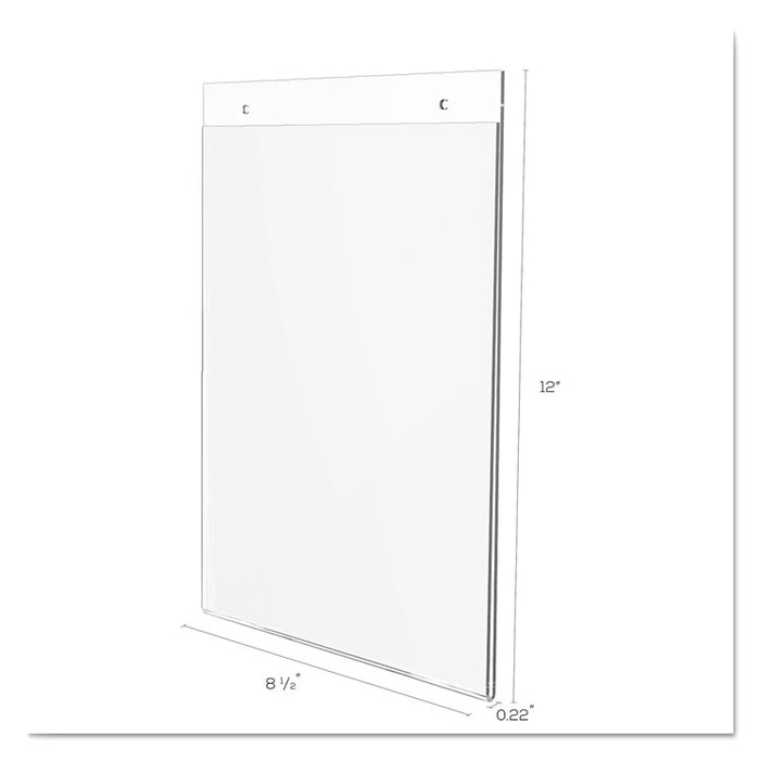Classic Image Wall-Mount Sign Holder, Portrait, 8.5 x 11, Clear