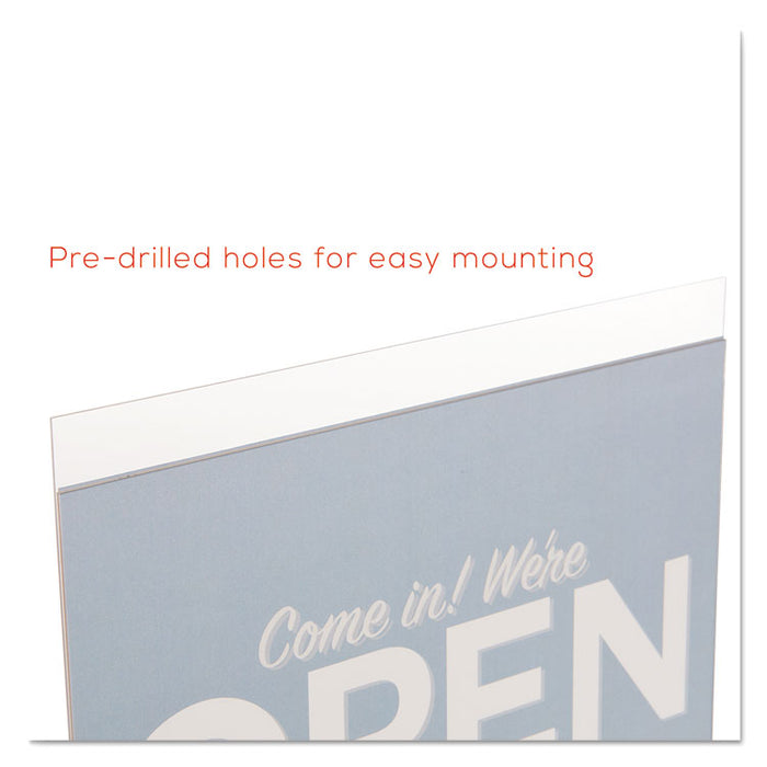 Classic Image Wall-Mount Sign Holder, Landscape, 11 x 8.5, Clear