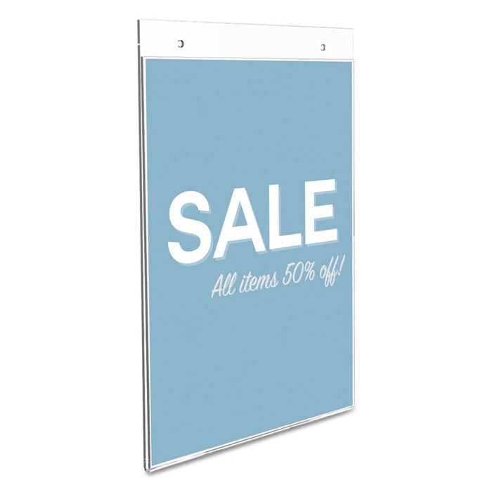 Classic Image Wall-Mount Sign Holder, Portrait, 8.5 x 11, Clear