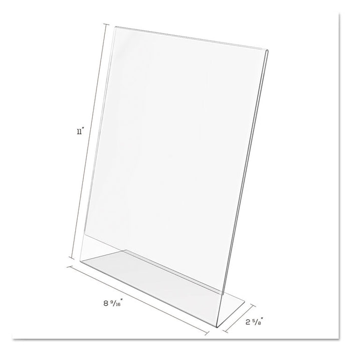 Classic Image Slanted Sign Holder, Portrait, 8.5 x 11 Insert, Clear