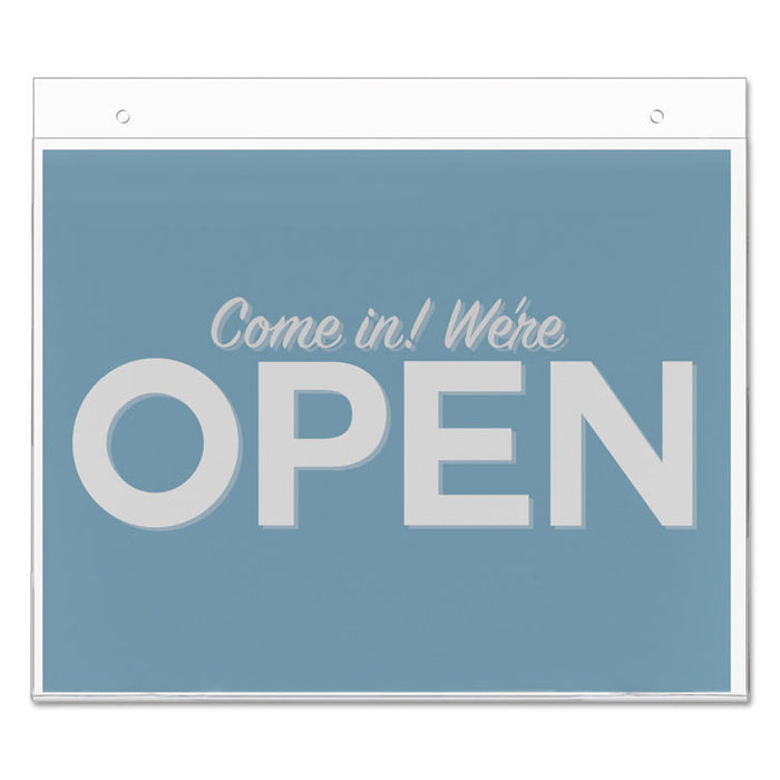 Classic Image Wall-Mount Sign Holder, Landscape, 11 x 8.5, Clear