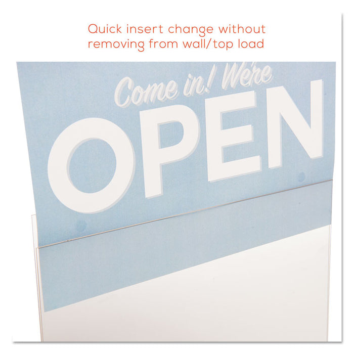 Classic Image Wall-Mount Sign Holder, Landscape, 11 x 8.5, Clear