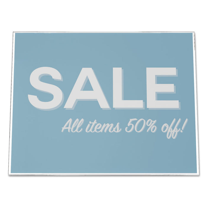Classic Image Slanted Sign Holder, Landscaped, 11 x 8.5 Insert, Clear