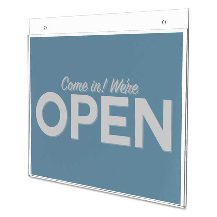 Classic Image Wall-Mount Sign Holder, Landscape, 11 x 8.5, Clear