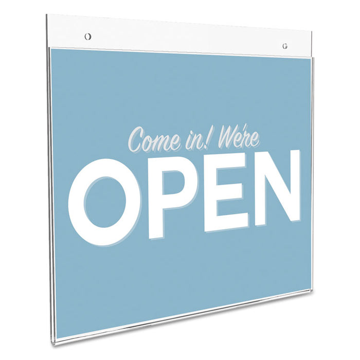 Classic Image Wall-Mount Sign Holder, Landscape, 11 x 8.5, Clear