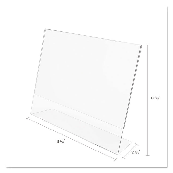 Classic Image Slanted Sign Holder, Landscaped, 11 x 8.5 Insert, Clear