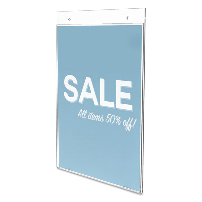 Classic Image Wall-Mount Sign Holder, Portrait, 8.5 x 11, Clear