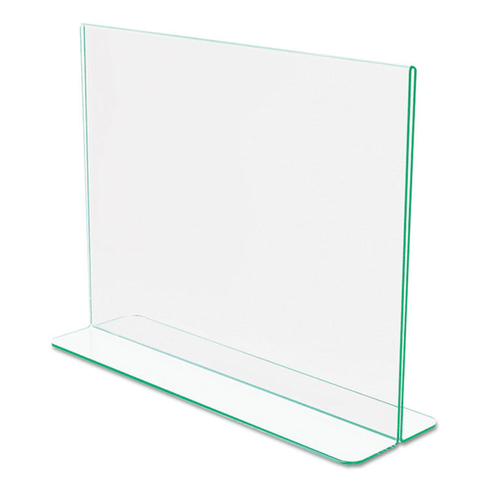 Superior Image Premium Green Edge Sign Holders, 11 x 8 1/2 Insert, Clear/Green