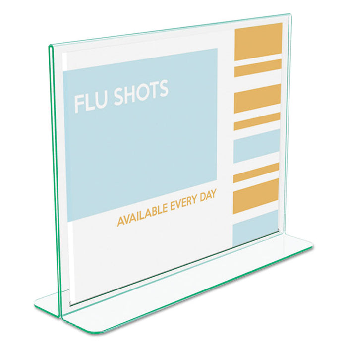 Superior Image Premium Green Edge Sign Holders, 11 x 8 1/2 Insert, Clear/Green