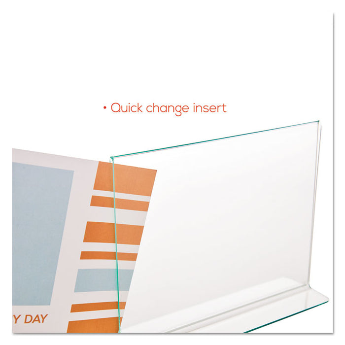 Superior Image Premium Green Edge Sign Holders, 11 x 8 1/2 Insert, Clear/Green