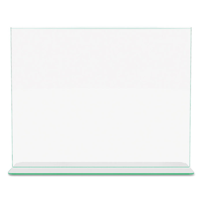 Superior Image Premium Green Edge Sign Holders, 11 x 8 1/2 Insert, Clear/Green