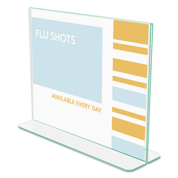 Superior Image Premium Green Edge Sign Holders, 11 x 8 1/2 Insert, Clear/Green