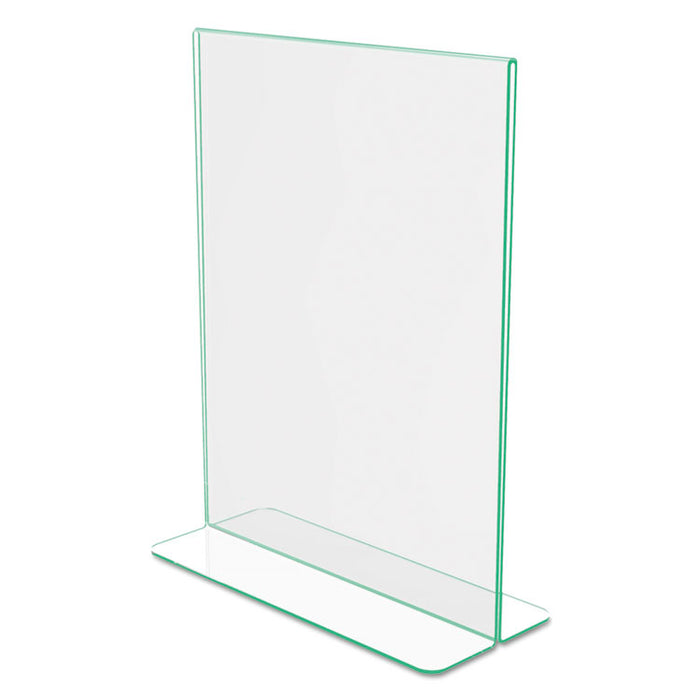 Superior Image Premium Green Edge Sign Holders, 8 1/2 x 11 Insert, Clear/Green