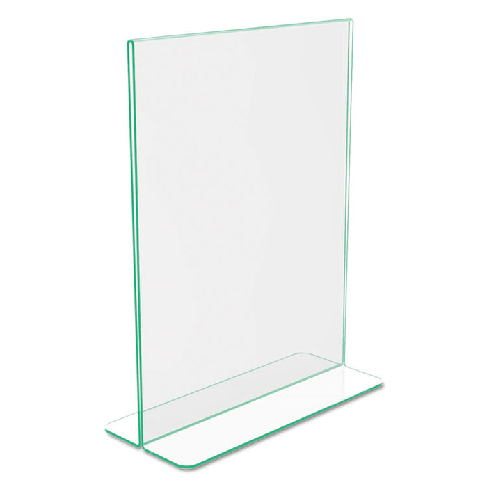 Superior Image Premium Green Edge Sign Holders, 8 1/2 x 11 Insert, Clear/Green