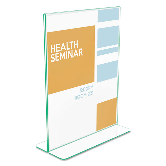 Superior Image Premium Green Edge Sign Holders, 8 1/2 x 11 Insert, Clear/Green