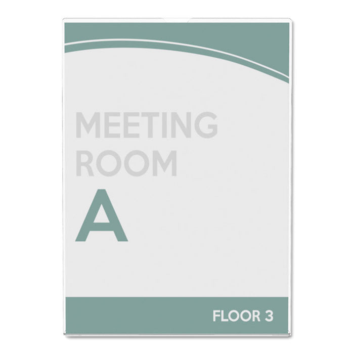 Superior Image Slanted Sign Holder, Portrait, 8 1/2 x 11 Insert, Clear