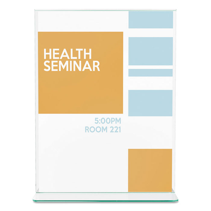 Superior Image Premium Green Edge Sign Holders, 8 1/2 x 11 Insert, Clear/Green