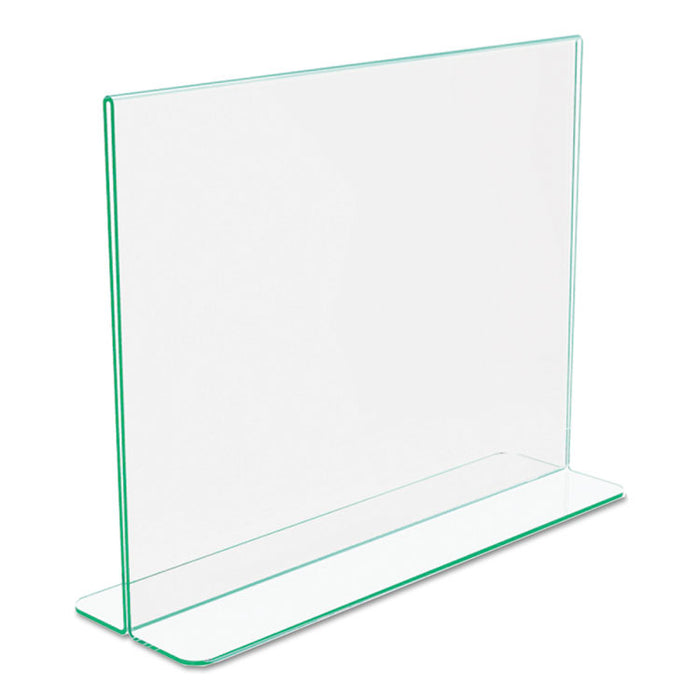 Superior Image Premium Green Edge Sign Holders, 11 x 8 1/2 Insert, Clear/Green