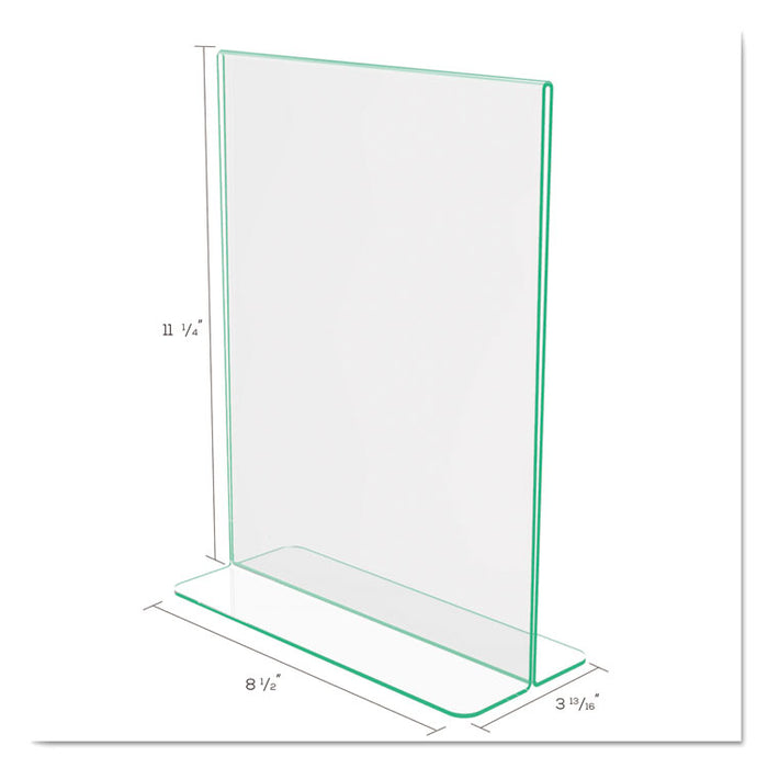 Superior Image Premium Green Edge Sign Holders, 8 1/2 x 11 Insert, Clear/Green