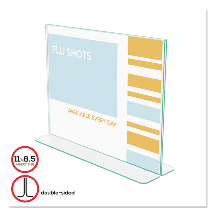 Superior Image Premium Green Edge Sign Holders, 11 x 8 1/2 Insert, Clear/Green