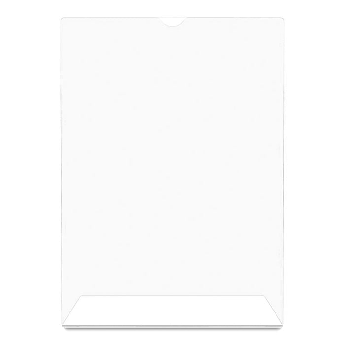 Superior Image Slanted Sign Holder, Portrait, 8 1/2 x 11 Insert, Clear