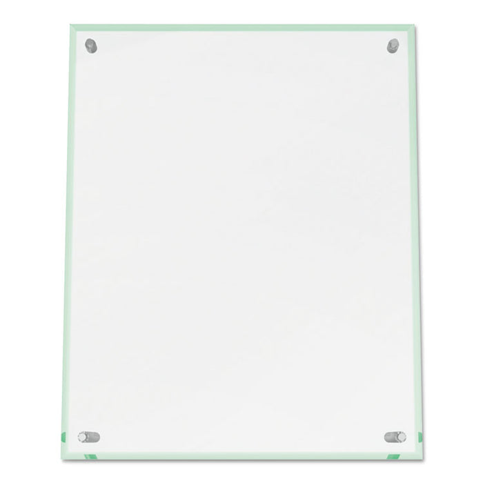 Superior Image Beveled Edge Sign Holder, Letter Insert, Clear/Green-Tinted Edges