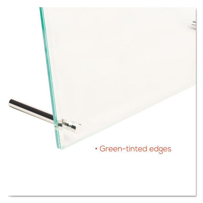 Superior Image Beveled Edge Sign Holder, Letter Insert, Clear/Green-Tinted Edges