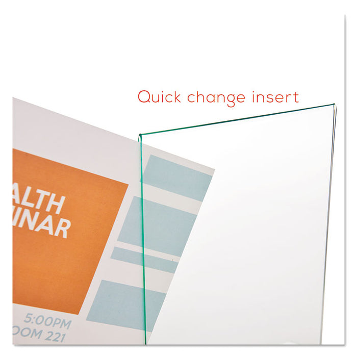 Superior Image Premium Green Edge Sign Holders, 8 1/2 x 11 Insert, Clear/Green