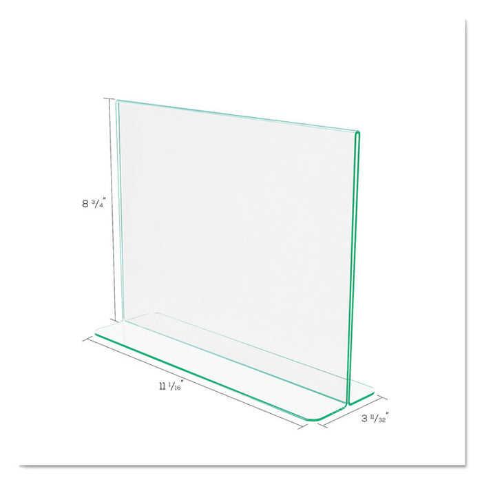 Superior Image Premium Green Edge Sign Holders, 11 x 8 1/2 Insert, Clear/Green