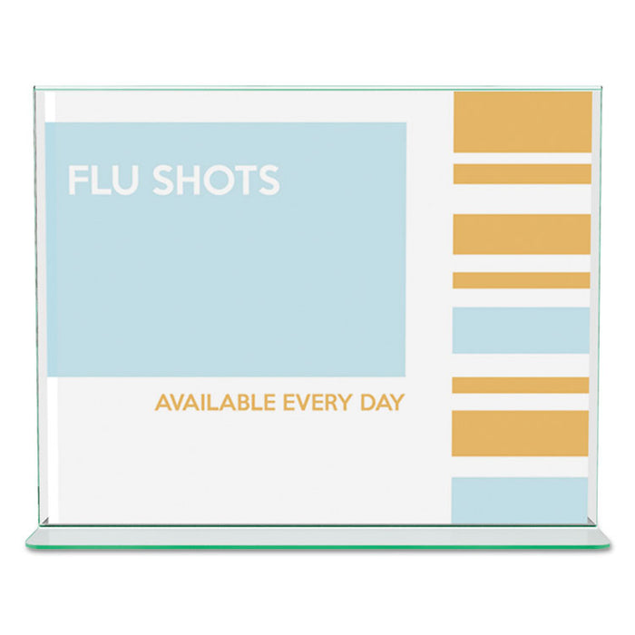 Superior Image Premium Green Edge Sign Holders, 11 x 8 1/2 Insert, Clear/Green