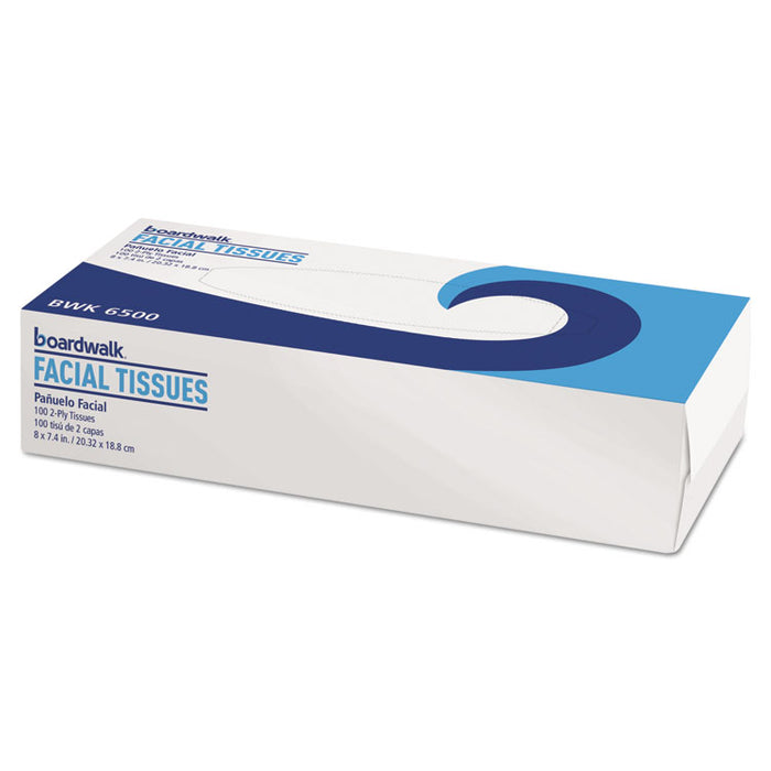 Office Packs Facial Tissue, 2-Ply, White, Flat Box, 100 Sheets/Box, 30 Boxes/Carton