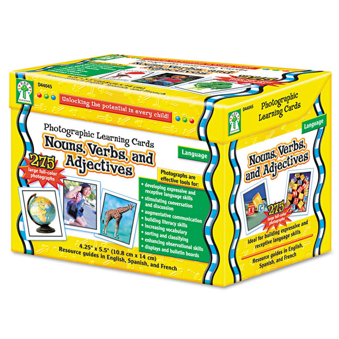 Photographic Learning Cards Boxed Set, Nouns/Verbs/Adjectives, Grades K-5