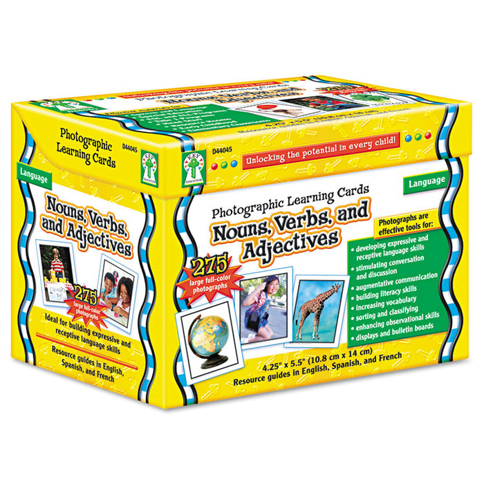 Photographic Learning Cards Boxed Set, Nouns/Verbs/Adjectives, Grades K-5