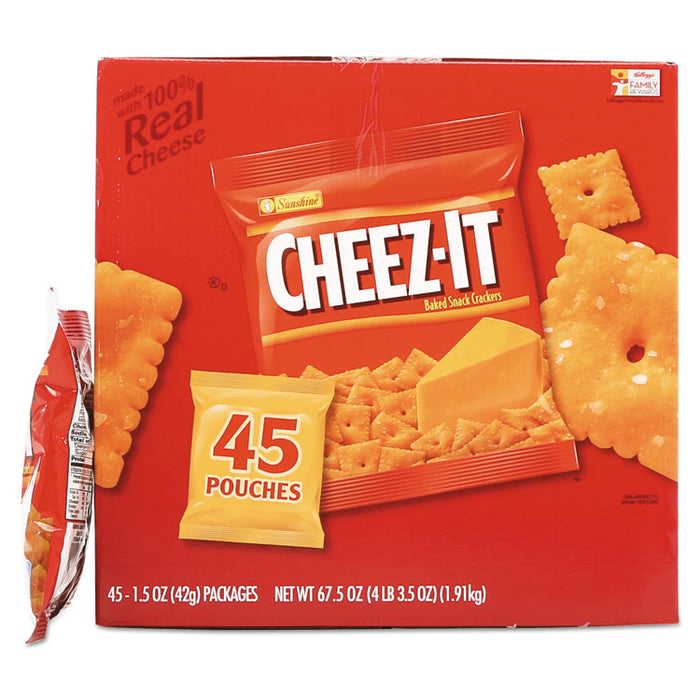 Cheez-it Crackers, Original, 1.5 oz Pack, 45 Packs/Carton