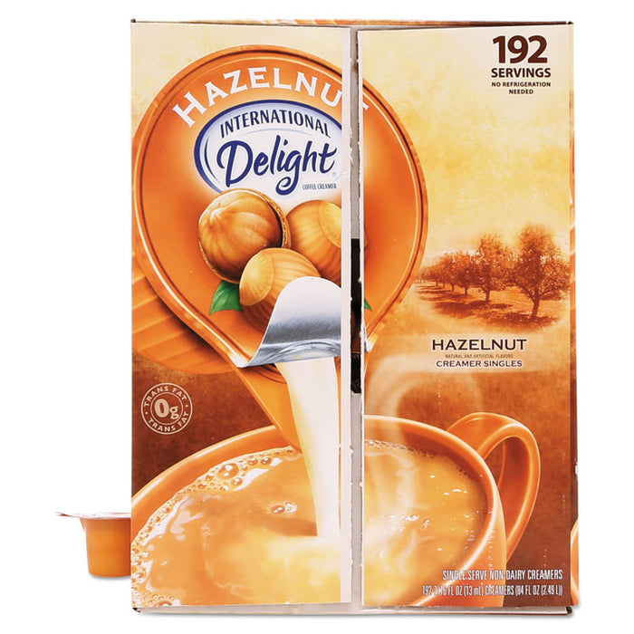 Flavored Liquid Non-Dairy Coffee Creamer, Hazelnut, 0.4375 oz Cups, 192 Cups/CT