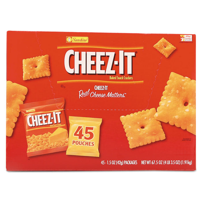 Cheez-it Crackers, Original, 1.5 oz Pack, 45 Packs/Carton