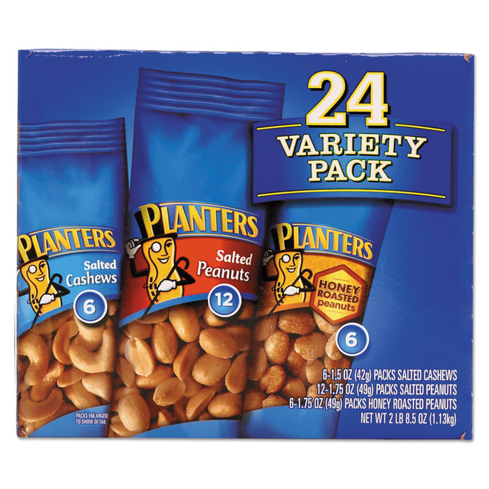Variety Pack Peanuts and Cashews, 1.75 oz/1.5 oz Bag, 24/Box
