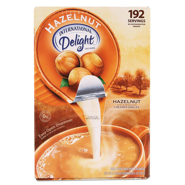 Flavored Liquid Non-Dairy Coffee Creamer, Hazelnut, 0.4375 oz Cups, 192 Cups/CT