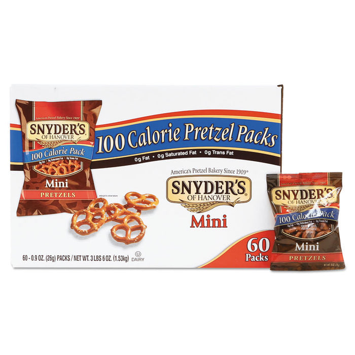 Mini Pretzels, Original, 0.9 oz Bags, 60/Carton