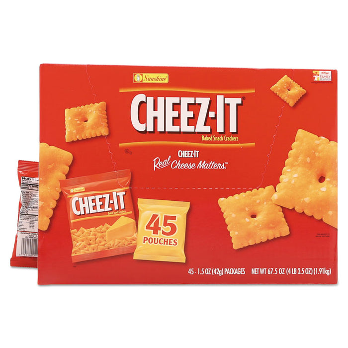 Cheez-it Crackers, Original, 1.5 oz Pack, 45 Packs/Carton