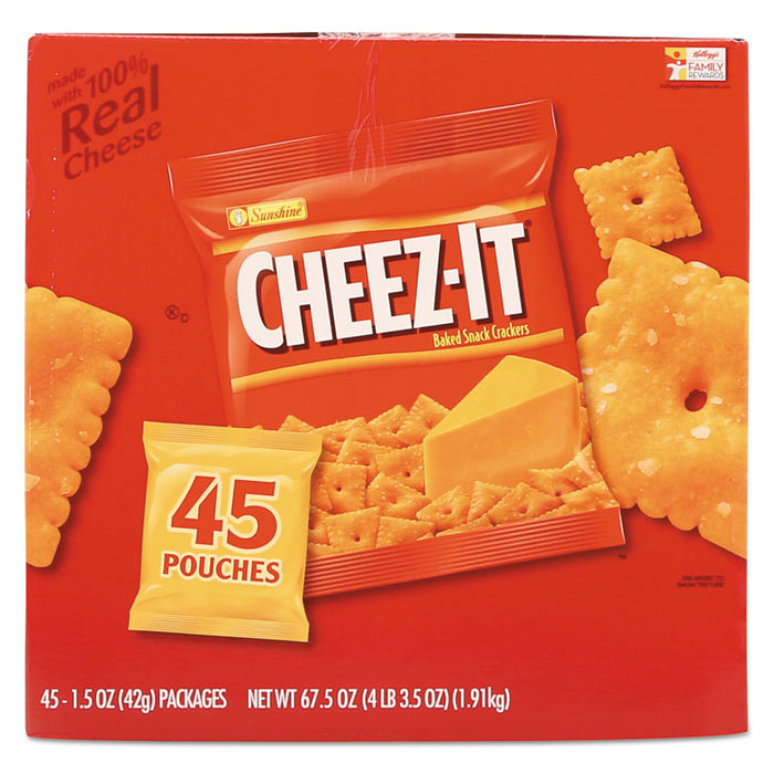 Cheez-it Crackers, Original, 1.5 oz Pack, 45 Packs/Carton