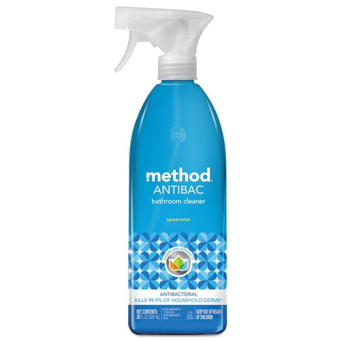 Antibacterial Spray, Bathroom, Spearmint, 28 oz Spray Bottle, 8/Carton