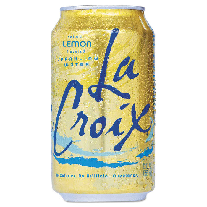 Sparkling Water, Lemon, 12 oz Can, 24/Carton