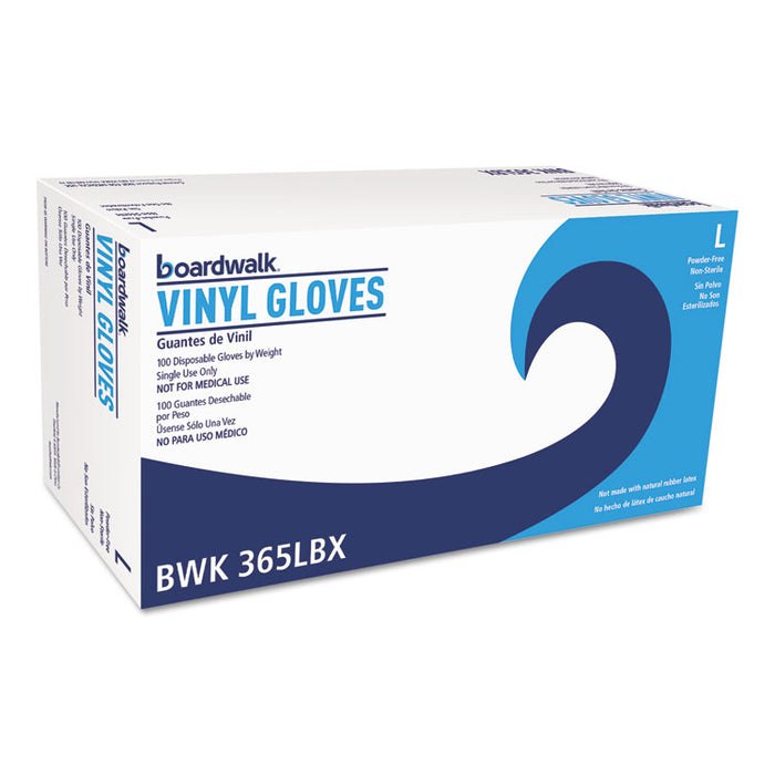 General Purpose Vinyl Gloves, Powder/Latex-Free, 2 3/5mil, Large, Clear, 1000/CT